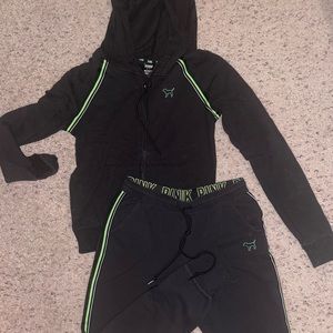 PINK matching jogger and zip up set